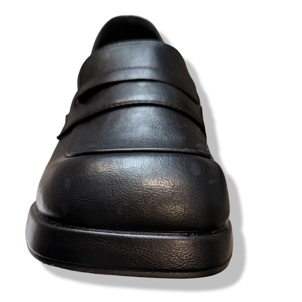 NIB Womens Black Platform Chunky Heel Loafer Shoes Square Toe Retro Style Sz 5 - Picture 8 of 13